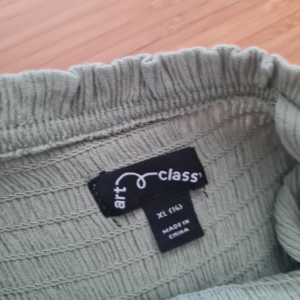 Art Class Olive Green Ribbed Jumpsuit